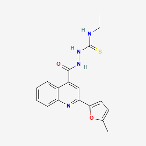 molecular formula C18H18N4O2S B4267763 N-ethyl-2-{[2-(5-methyl-2-furyl)-4-quinolinyl]carbonyl}hydrazinecarbothioamide 