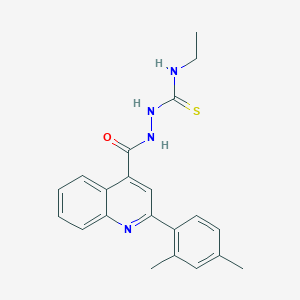 molecular formula C21H22N4OS B4267782 2-{[2-(2,4-dimethylphenyl)-4-quinolinyl]carbonyl}-N-ethylhydrazinecarbothioamide 