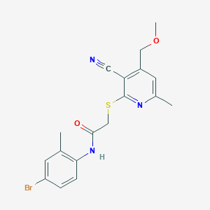 N-(4-bromo-2-methylphenyl)-2-{[3-cyano-4-(methoxymethyl)-6-methylpyridin-2-yl]sulfanyl}acetamide