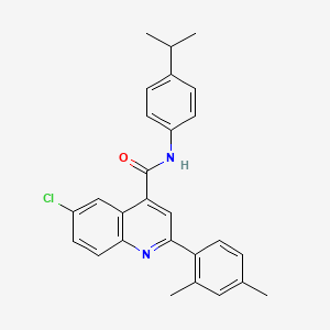 molecular formula C27H25ClN2O B4267799 6-chloro-2-(2,4-dimethylphenyl)-N-(4-isopropylphenyl)-4-quinolinecarboxamide 