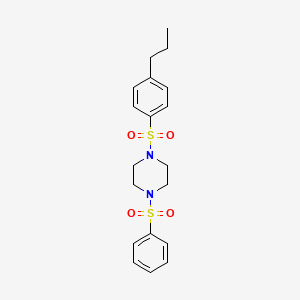 molecular formula C19H24N2O4S2 B4267802 1-(phenylsulfonyl)-4-[(4-propylphenyl)sulfonyl]piperazine 