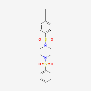 molecular formula C20H26N2O4S2 B4267809 1-[(4-tert-butylphenyl)sulfonyl]-4-(phenylsulfonyl)piperazine 