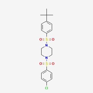 molecular formula C20H25ClN2O4S2 B4267817 1-[(4-tert-butylphenyl)sulfonyl]-4-[(4-chlorophenyl)sulfonyl]piperazine 