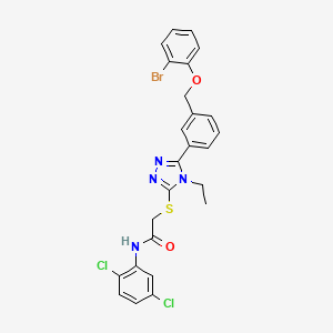 molecular formula C25H21BrCl2N4O2S B4267832 2-[(5-{3-[(2-bromophenoxy)methyl]phenyl}-4-ethyl-4H-1,2,4-triazol-3-yl)thio]-N-(2,5-dichlorophenyl)acetamide 