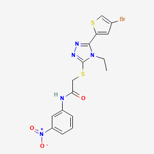 molecular formula C16H14BrN5O3S2 B4267834 2-{[5-(4-bromo-2-thienyl)-4-ethyl-4H-1,2,4-triazol-3-yl]thio}-N-(3-nitrophenyl)acetamide 