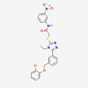 2-[(5-{3-[(2-bromophenoxy)methyl]phenyl}-4-ethyl-4H-1,2,4-triazol-3-yl)thio]-N-(3-nitrophenyl)acetamide