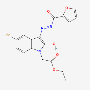 molecular formula C17H14BrN3O5 B4267848 ethyl [5-bromo-3-(2-furoylhydrazono)-2-oxo-2,3-dihydro-1H-indol-1-yl]acetate 