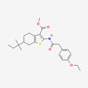 molecular formula C25H33NO4S B4267888 methyl 6-(1,1-dimethylpropyl)-2-{[(4-ethoxyphenyl)acetyl]amino}-4,5,6,7-tetrahydro-1-benzothiophene-3-carboxylate 