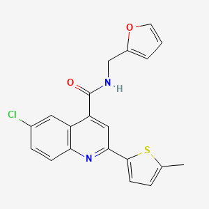 molecular formula C20H15ClN2O2S B4267895 6-chloro-N-(2-furylmethyl)-2-(5-methyl-2-thienyl)-4-quinolinecarboxamide 