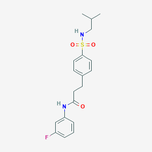 molecular formula C19H23FN2O3S B426790 N-(3-fluorophenyl)-3-{4-[(isobutylamino)sulfonyl]phenyl}propanamide 