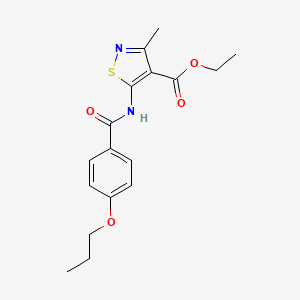 molecular formula C17H20N2O4S B4267923 ethyl 3-methyl-5-[(4-propoxybenzoyl)amino]-4-isothiazolecarboxylate 