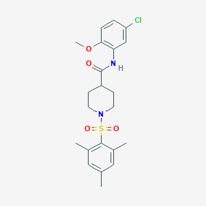molecular formula C22H27ClN2O4S B426793 N-(5-chloro-2-methoxyphenyl)-1-[(2,4,6-trimethylphenyl)sulfonyl]piperidine-4-carboxamide 