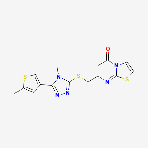 molecular formula C15H13N5OS3 B4267964 7-({[4-methyl-5-(5-methyl-3-thienyl)-4H-1,2,4-triazol-3-yl]thio}methyl)-5H-[1,3]thiazolo[3,2-a]pyrimidin-5-one 