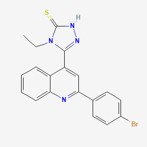 molecular formula C19H15BrN4S B4267977 5-[2-(4-bromophenyl)-4-quinolinyl]-4-ethyl-4H-1,2,4-triazole-3-thiol 