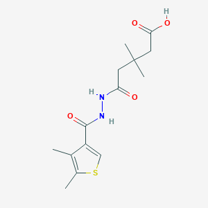 molecular formula C14H20N2O4S B4268001 5-{2-[(4,5-dimethyl-3-thienyl)carbonyl]hydrazino}-3,3-dimethyl-5-oxopentanoic acid 