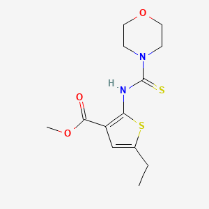 molecular formula C13H18N2O3S2 B4268003 methyl 5-ethyl-2-[(4-morpholinylcarbonothioyl)amino]-3-thiophenecarboxylate 