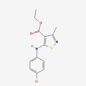 molecular formula C13H13BrN2O2S B4268008 ethyl 5-[(4-bromophenyl)amino]-3-methyl-4-isothiazolecarboxylate 