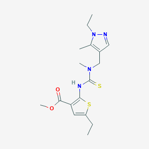 molecular formula C17H24N4O2S2 B4268018 methyl 5-ethyl-2-({[[(1-ethyl-5-methyl-1H-pyrazol-4-yl)methyl](methyl)amino]carbonothioyl}amino)-3-thiophenecarboxylate 