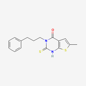 molecular formula C16H16N2OS2 B4268022 2-mercapto-6-methyl-3-(3-phenylpropyl)thieno[2,3-d]pyrimidin-4(3H)-one 