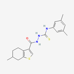 molecular formula C19H23N3OS2 B4268023 N-(3,5-dimethylphenyl)-2-[(6-methyl-4,5,6,7-tetrahydro-1-benzothien-3-yl)carbonyl]hydrazinecarbothioamide 