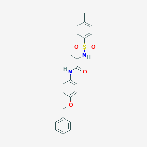 molecular formula C23H24N2O4S B426804 N-[4-(benzyloxy)phenyl]-2-{[(4-methylphenyl)sulfonyl]amino}propanamide 