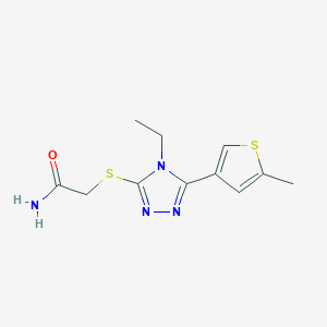molecular formula C11H14N4OS2 B4268077 2-{[4-ethyl-5-(5-methyl-3-thienyl)-4H-1,2,4-triazol-3-yl]thio}acetamide 