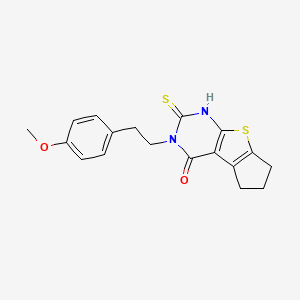 molecular formula C18H18N2O2S2 B4268092 2-mercapto-3-[2-(4-methoxyphenyl)ethyl]-3,5,6,7-tetrahydro-4H-cyclopenta[4,5]thieno[2,3-d]pyrimidin-4-one 
