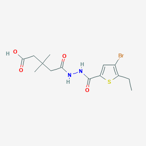 molecular formula C14H19BrN2O4S B4268113 5-{2-[(4-bromo-5-ethyl-2-thienyl)carbonyl]hydrazino}-3,3-dimethyl-5-oxopentanoic acid 