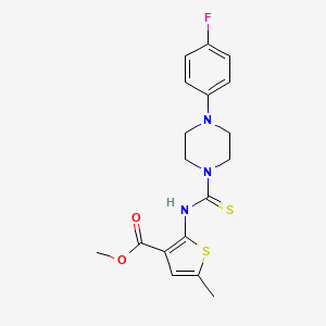 molecular formula C18H20FN3O2S2 B4268117 methyl 2-({[4-(4-fluorophenyl)-1-piperazinyl]carbonothioyl}amino)-5-methyl-3-thiophenecarboxylate 