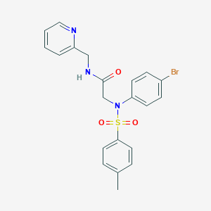 molecular formula C21H20BrN3O3S B426813 2-{4-bromo[(4-methylphenyl)sulfonyl]anilino}-N-(2-pyridinylmethyl)acetamide 