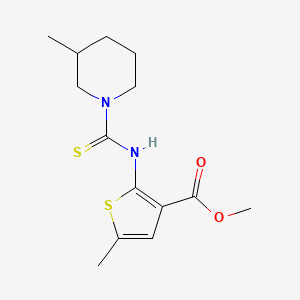 molecular formula C14H20N2O2S2 B4268130 methyl 5-methyl-2-{[(3-methyl-1-piperidinyl)carbonothioyl]amino}-3-thiophenecarboxylate 