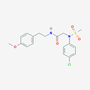 molecular formula C18H21ClN2O4S B426814 2-[4-chloro(methylsulfonyl)anilino]-N-[2-(4-methoxyphenyl)ethyl]acetamide 