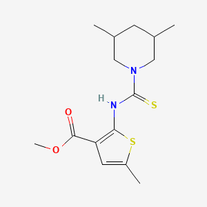 molecular formula C15H22N2O2S2 B4268142 methyl 2-{[(3,5-dimethyl-1-piperidinyl)carbonothioyl]amino}-5-methyl-3-thiophenecarboxylate 
