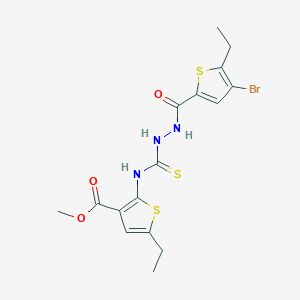molecular formula C16H18BrN3O3S3 B4268147 methyl 2-[({2-[(4-bromo-5-ethyl-2-thienyl)carbonyl]hydrazino}carbonothioyl)amino]-5-ethyl-3-thiophenecarboxylate 