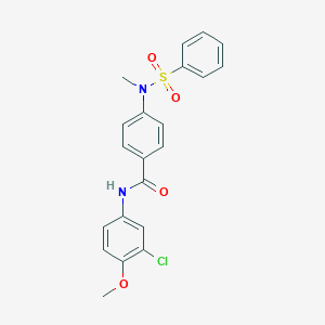 molecular formula C21H19ClN2O4S B426815 N-(3-chloro-4-methoxyphenyl)-4-[methyl(phenylsulfonyl)amino]benzamide 