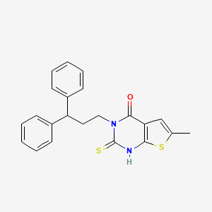 molecular formula C22H20N2OS2 B4268161 3-(3,3-diphenylpropyl)-2-mercapto-6-methylthieno[2,3-d]pyrimidin-4(3H)-one 