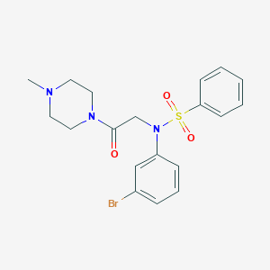 molecular formula C19H22BrN3O3S B426817 N-(3-bromophenyl)-N-[2-(4-methylpiperazin-1-yl)-2-oxoethyl]benzenesulfonamide CAS No. 679821-16-0