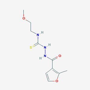 molecular formula C10H15N3O3S B4268175 N-(2-methoxyethyl)-2-(2-methyl-3-furoyl)hydrazinecarbothioamide 