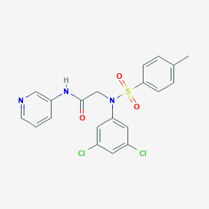 molecular formula C20H17Cl2N3O3S B426818 2-{3,5-dichloro[(4-methylphenyl)sulfonyl]anilino}-N-(3-pyridinyl)acetamide 