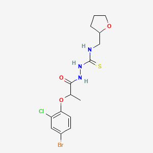 molecular formula C15H19BrClN3O3S B4268189 2-[2-(4-bromo-2-chlorophenoxy)propanoyl]-N-(tetrahydro-2-furanylmethyl)hydrazinecarbothioamide 