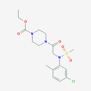 molecular formula C17H24ClN3O5S B426820 Ethyl 4-{[5-chloro-2-methyl(methylsulfonyl)anilino]acetyl}-1-piperazinecarboxylate 