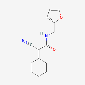 molecular formula C14H16N2O2 B4268206 2-cyano-2-cyclohexylidene-N-(2-furylmethyl)acetamide CAS No. 588678-86-8