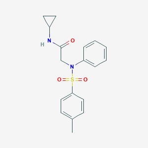 molecular formula C18H20N2O3S B426821 N-cyclopropyl-2-(N-(4-methylphenyl)sulfonylanilino)acetamide CAS No. 722464-93-9