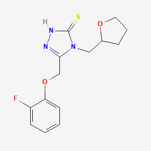 molecular formula C14H16FN3O2S B4268214 5-[(2-fluorophenoxy)methyl]-4-(tetrahydro-2-furanylmethyl)-4H-1,2,4-triazole-3-thiol 
