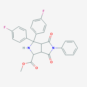 molecular formula C26H20F2N2O4 B426822 Methyl 3,3-bis(4-fluorophenyl)-4,6-dioxo-5-phenyloctahydropyrrolo[3,4-c]pyrrole-1-carboxylate 