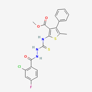 molecular formula C21H17ClFN3O3S2 B4268221 methyl 2-({[2-(2-chloro-4-fluorobenzoyl)hydrazino]carbonothioyl}amino)-5-methyl-4-phenyl-3-thiophenecarboxylate 