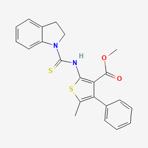 molecular formula C22H20N2O2S2 B4268241 methyl 2-[(2,3-dihydro-1H-indol-1-ylcarbonothioyl)amino]-5-methyl-4-phenyl-3-thiophenecarboxylate 