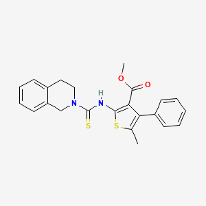 molecular formula C23H22N2O2S2 B4268244 methyl 2-[(3,4-dihydro-2(1H)-isoquinolinylcarbonothioyl)amino]-5-methyl-4-phenyl-3-thiophenecarboxylate 