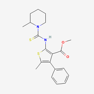 molecular formula C20H24N2O2S2 B4268252 methyl 5-methyl-2-{[(2-methyl-1-piperidinyl)carbonothioyl]amino}-4-phenyl-3-thiophenecarboxylate 