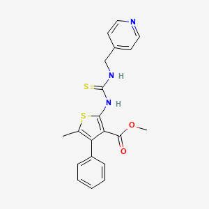 molecular formula C20H19N3O2S2 B4268258 methyl 5-methyl-4-phenyl-2-({[(4-pyridinylmethyl)amino]carbonothioyl}amino)-3-thiophenecarboxylate 